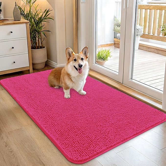 OLANLY Dog Door Mat for Muddy Paws 45x27, Absorbs Moisture and Dirt, Absorbent