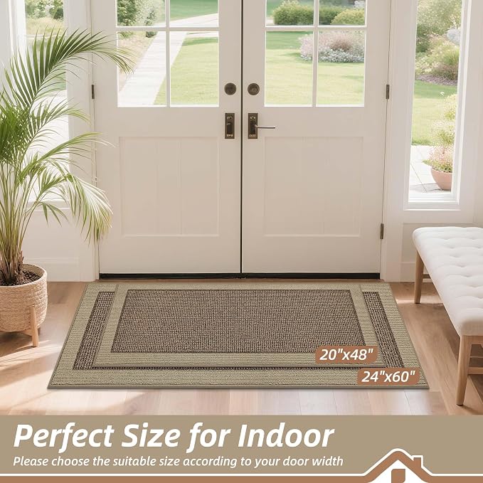 BEQHAUSE Indoor Door Mat 20" x 48", Dirt Trapper Door Mats Non-Slip Entryway