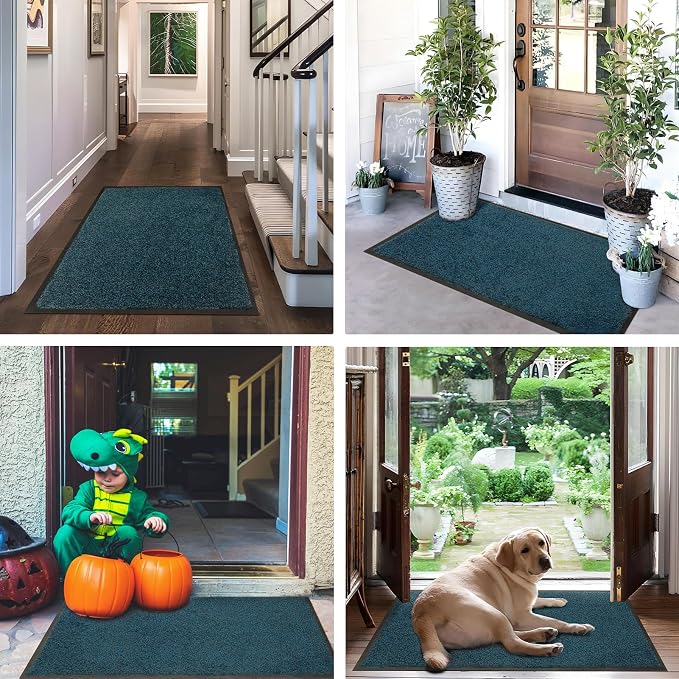 Mibao Front Door Mat Indoor Entrance, 29.5" x 17", Dirt Trapper Welcome Mat