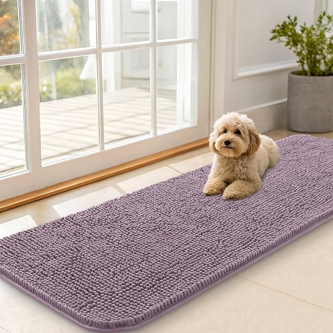 OLANLY Dog Door Mat for Muddy Paws 59x20, Absorbs Moisture and Dirt, Absorbent