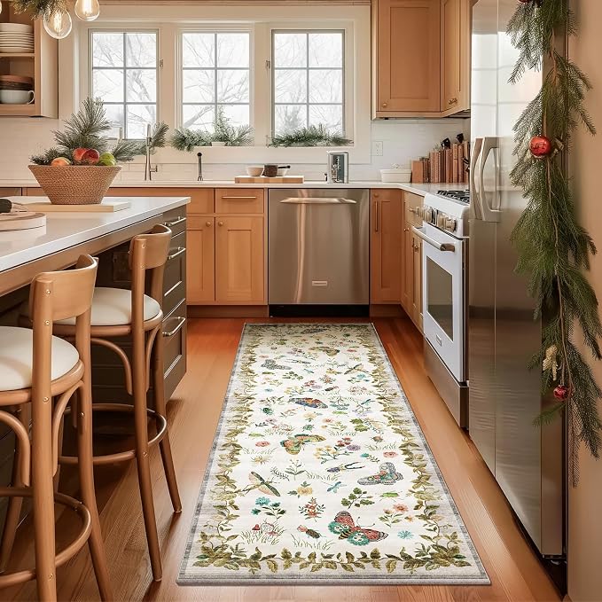 Machine Washable Kitchen Runner Rugs: 2'6"x8' Hallway Runner Stain Resistant