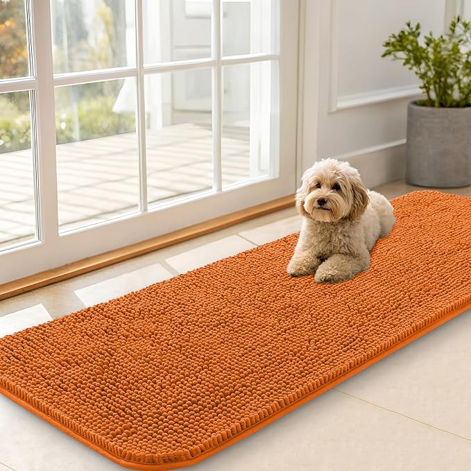 OLANLY Dog Door Mat for Muddy Paws 59x20, Absorbs Moisture and Dirt, Absorbent