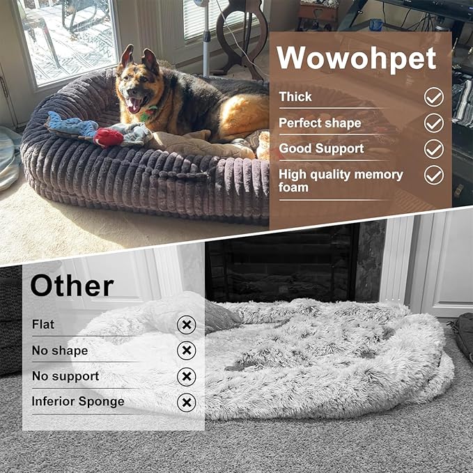 Human Dog Bed for Adult,70"x38"x10" Extra Large Human Pet Bed,Orthopedic Washable XL Dog Bed with Memory Foam (Purple)