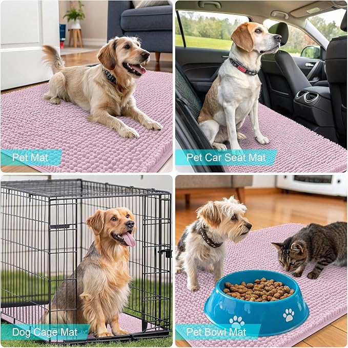 OLANLY Dog Door Mat for Muddy Paws 59x35, Absorbs Moisture and Dirt, Absorbent