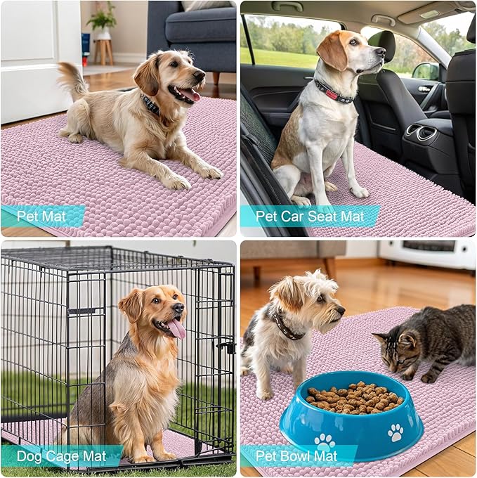 OLANLY Dog Door Mat for Muddy Paws 24x16, Absorbs Moisture and Dirt, Absorbent
