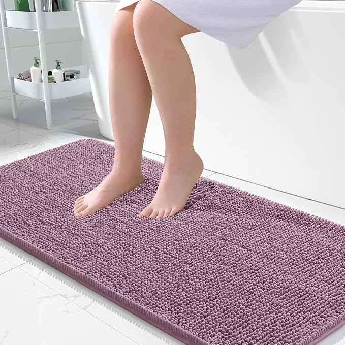 OLANLY Large Bathroom Rugs 50x30, Extra Soft Absorbent Chenille Bath Rugs
