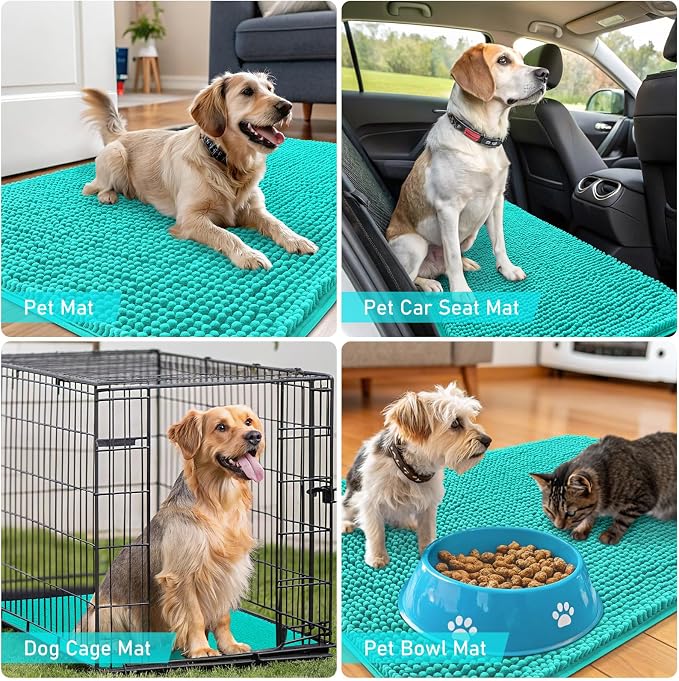 OLANLY Dog Door Mat for Muddy Paws 32x20, Absorbs Moisture and Dirt, Absorbent