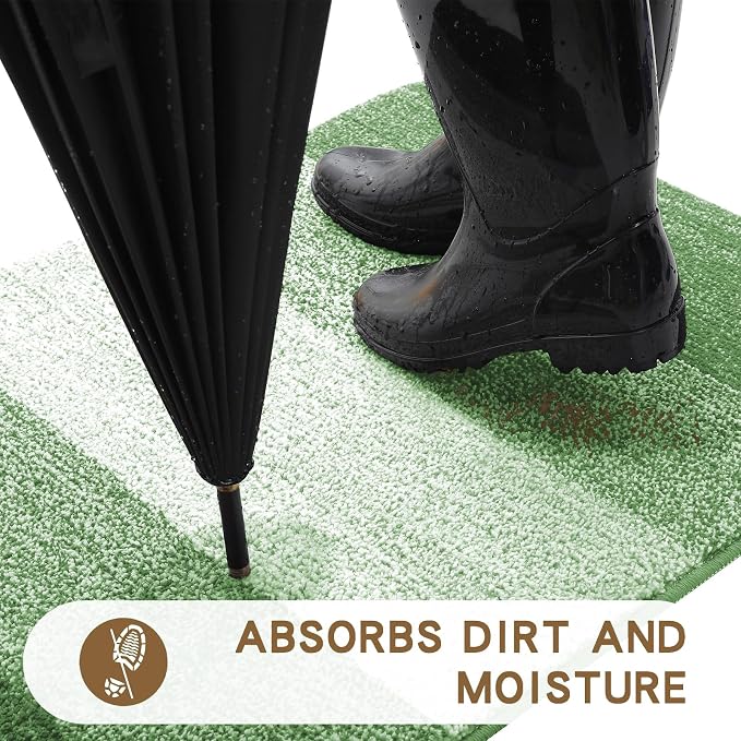Kitinjoy Indoor Outdoor Door Mat, 50x30 Non-Slip Absorbent Dirt Trapper