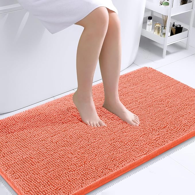 OLANLY Large Bathroom Rugs 40x24, Extra Soft Absorbent Chenille Bath Rugs