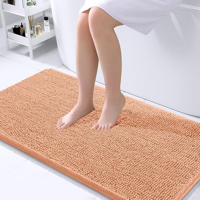 OLANLY Large Bathroom Rugs 40x24, Extra Soft Absorbent Chenille Bath Rugs