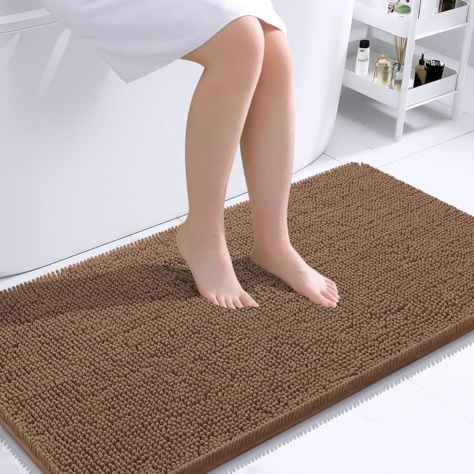 OLANLY Large Bathroom Rugs 40x24, Extra Soft Absorbent Chenille Bath Rugs