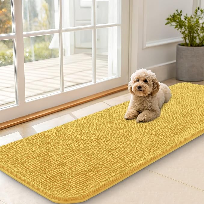 OLANLY Dog Door Mat for Muddy Paws 59x20, Absorbs Moisture and Dirt, Absorbent