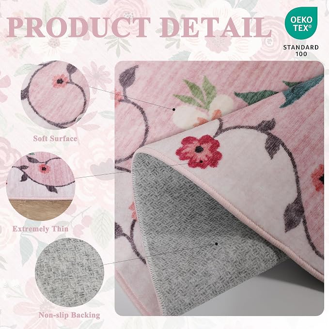DUKINO 2.6x8 Kitchen Runner Rug