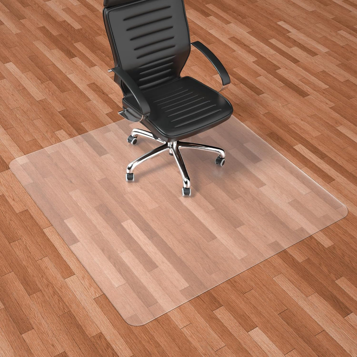 Naturehydro Office Chair Mat for Hardwood Floor - 48" x 48" Easy Glide Computer Desk Chair Floor Mat - Clear Plastic Rolling Chair Mat for Office & Home BPA and Phthalates Free (Square)