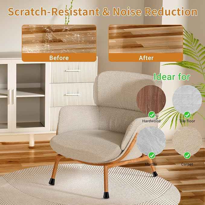 Meldel 24 PCS Silicone Chair Leg Floor Protectors Extra Small Rubber Felt