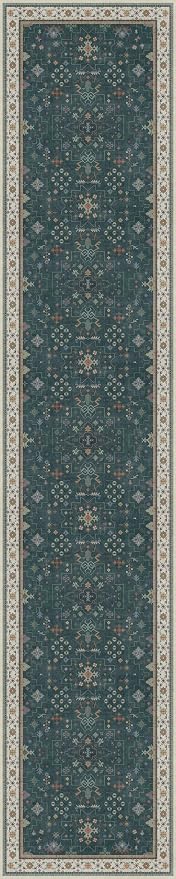 Hazo Haus Vintage Dark Green 2x10 Hallway Runner Rug
