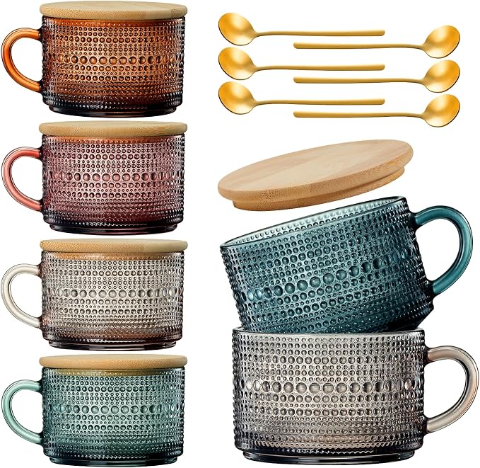 Khen Colors Glass Coffee Mugs Set