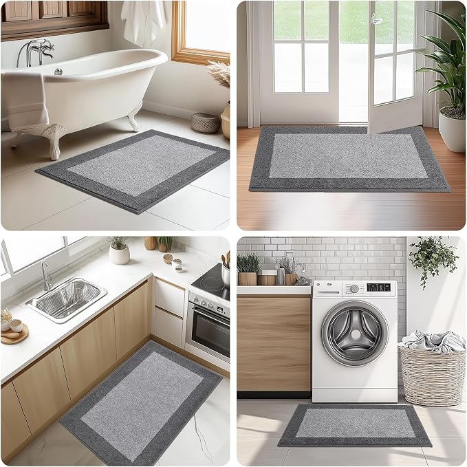 Machine Washable Kitchen Rug 32" x 48", Non Slip Indoor Door Rug, Absorbent