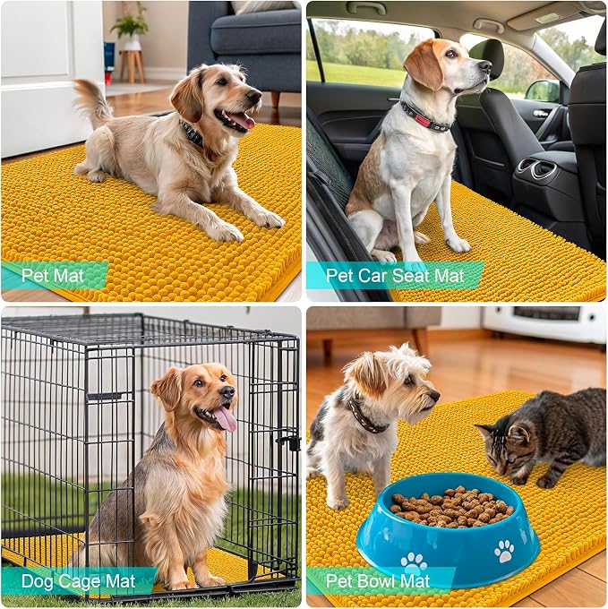 OLANLY Dog Door Mat for Muddy Paws 59x24, Absorbs Moisture and Dirt, Absorbent