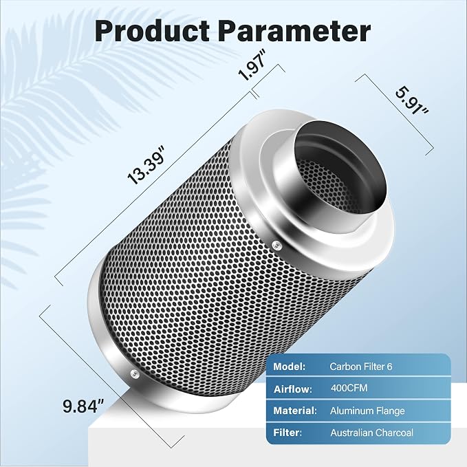 iPower 6 Inch Carbon Filter Odor Control