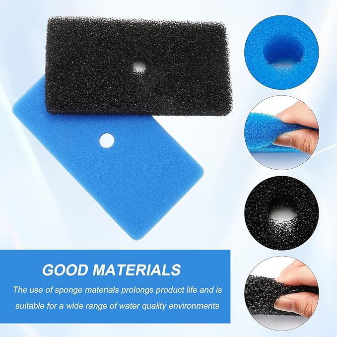 MDEOOSKY 4 Sets Pond Filter Sponge Pads, Coarse and Fine Filter Media