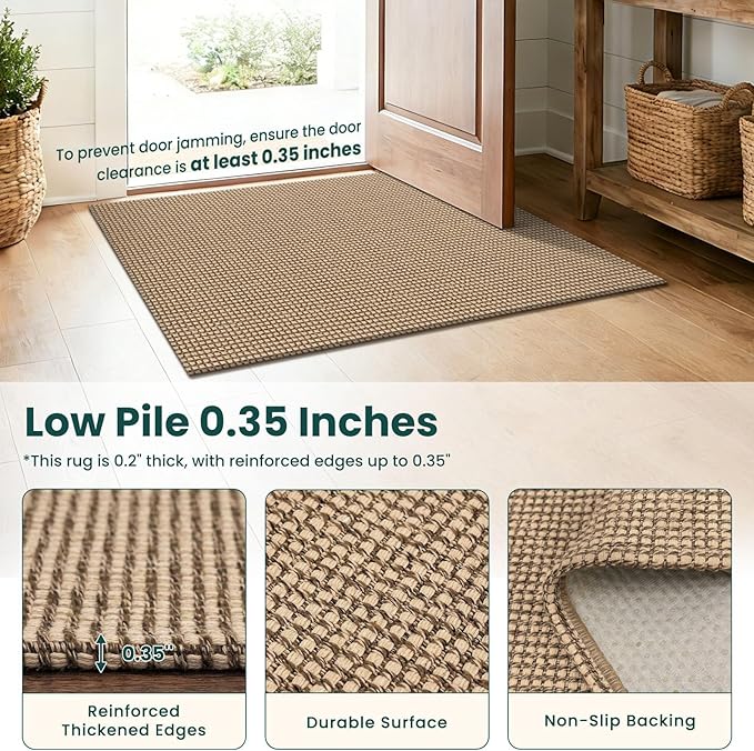KOZYFLY Boho 2x4 Entry Runner Rug, Small Washable Runners