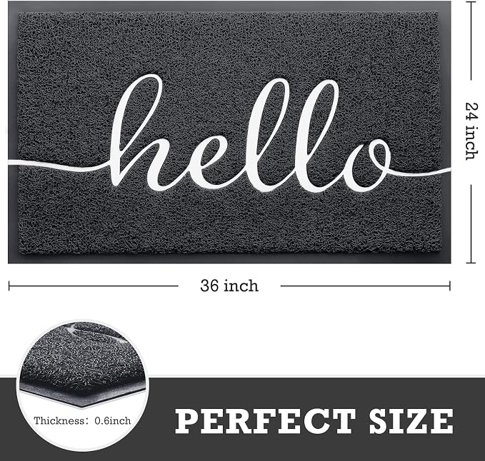 CozyBounty Door Mat Hello Mats Outdoor Indoor Non-Slip Doormat