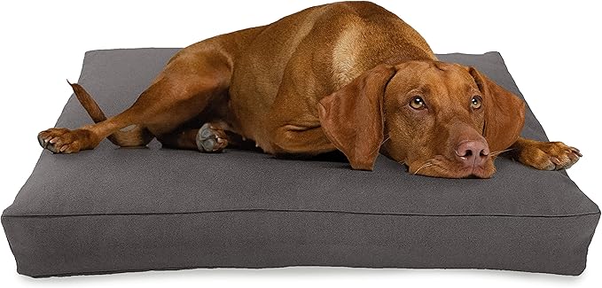 XX-Small - 18 x 12 x 4 - Shadow Gray Premium Organic Hemp Dog Bed - Organic Latex Fill - Removeable Cover