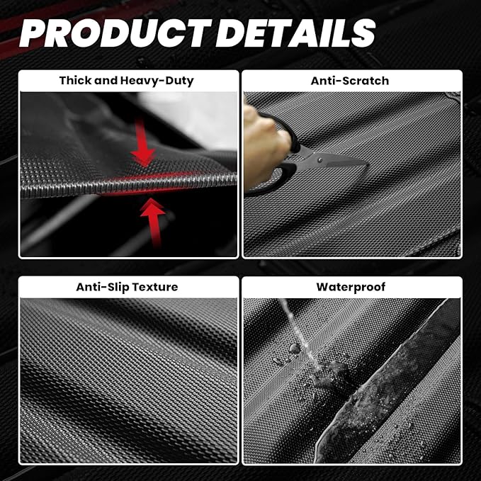 LASFIT Truck Bed Mat 2020-2026 for Chevrolet Silverado/GMC Sierra 2500HD 3500HD (Only Fit 6.8FT, Not Fit 5.8FT/6.6FT) All Weather TPE Custom Fit Car Bed Mat, Black (Not for 5th Wheel Package)
