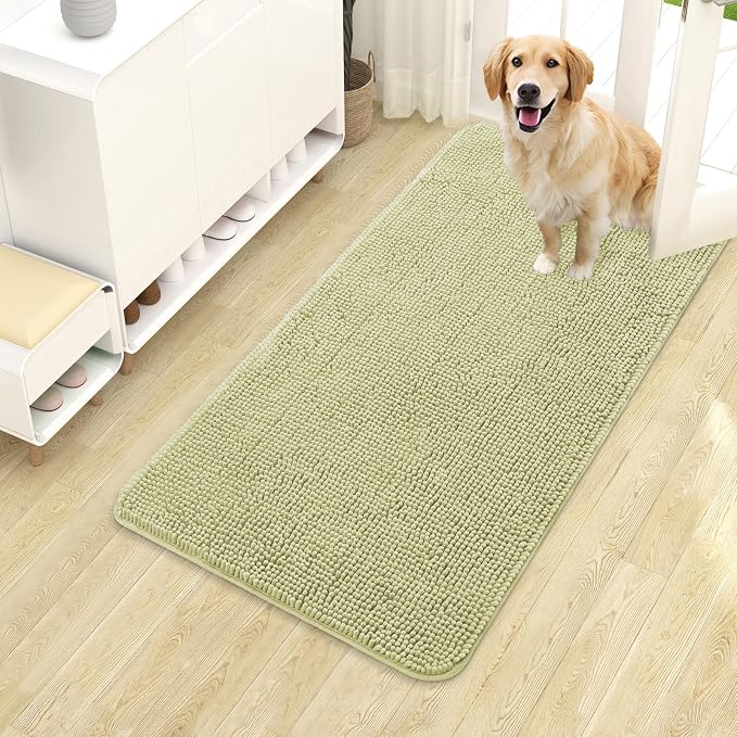 OLANLY Dog Door Mat for Muddy Paws 40x24, Absorbs Moisture and Dirt, Absorbent