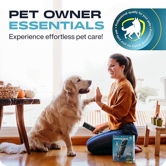 Dog Nail Grinder Quiet Dog Nail File Pet Toenail Grinder for Dogs Quiet Cat Electric Drill Trimmer for Large Dogs Small Medium Pet Electric Trimmer Drill for Dogs with Guard (Grey)