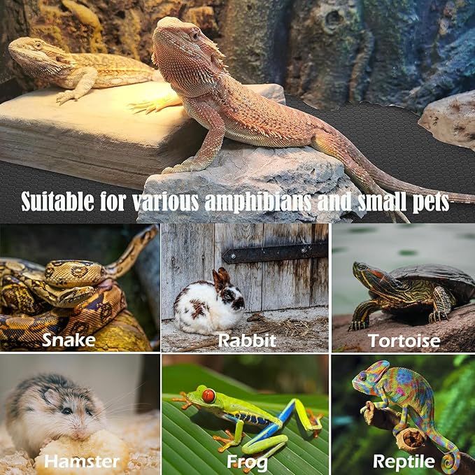 Bearded Dragon Tank Accessories, 18x79 in Large Non-Stick Reptile Carpet Substrate Terrarium Tank Liner Carpet, Waterproof Reptile Bedding Floor Mats for Snakes, Leopards, Geckos, Lizards