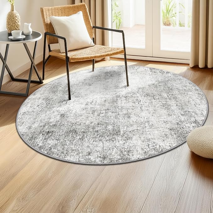 RELEANY Washable Area Rugs 4ft Non-Slip Modern Abstract Soft