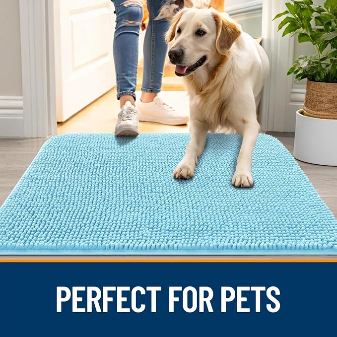 OLANLY Dog Door Mat for Muddy Paws 70x32, Absorbs Moisture and Dirt, Absorbent