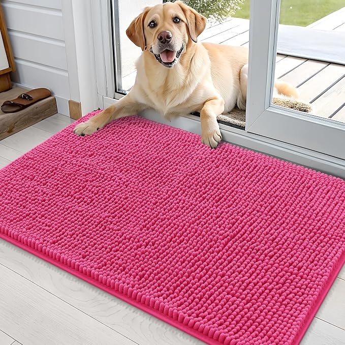 OLANLY Dog Door Mat for Muddy Paws 36x24, Absorbs Moisture and Dirt, Absorbent