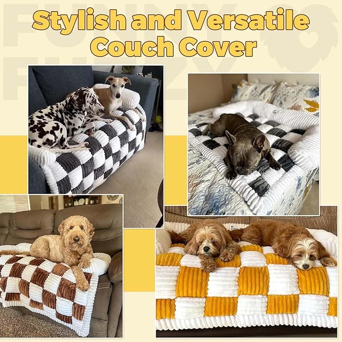 Dog Couch Cover Protector, Pet Couch Covers for Sofa, Washable Pet Bed Couch Cover, Pet Friendly Sofa Cover for Large Dogs, Furniture Protector Pet Sofa Mat for Dogs and Cats, with Anti-Slip Bottom