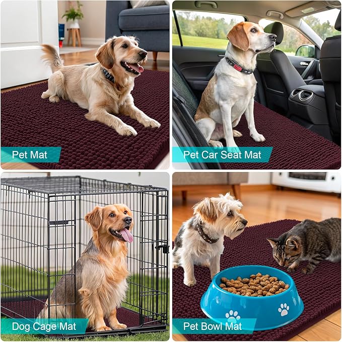 OLANLY Dog Door Mat for Muddy Paws 47x24, Absorbs Moisture and Dirt, Absorbent