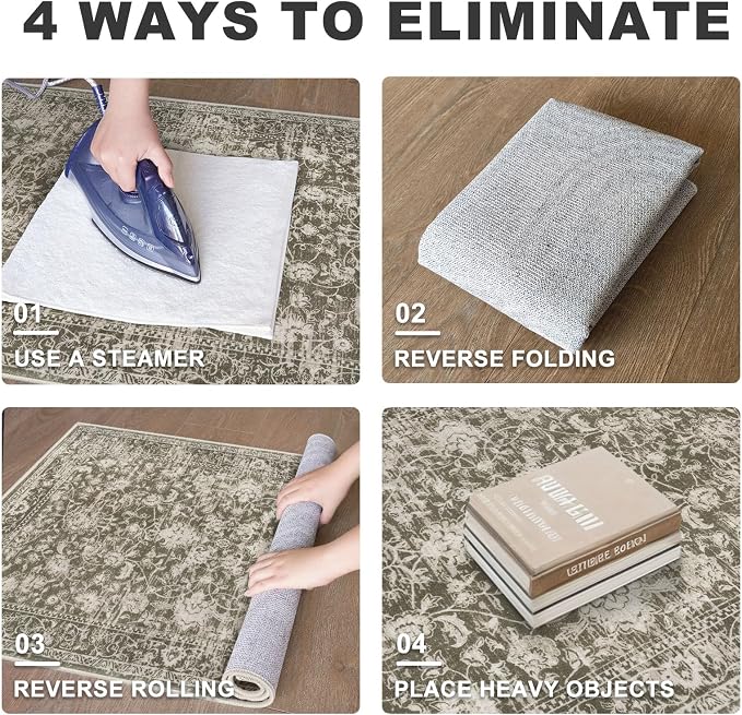 KILOCOCO Hallway Runner 2x5 Kitchen Runner Rug Printed Vintage Floral Washable