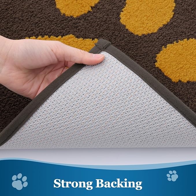 Buganda Dog Door Mat for Muddy Paws, Absorbent Dirt Trapper Washable Indoor Doormats, Non Slip Low-Profile Mud Mat for Dogs, Front Entrance Doormat for Inside Floor (40x32 Inches, Coffee)