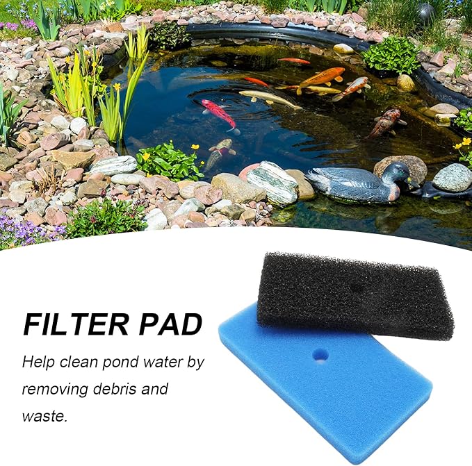 MDEOOSKY 4 Sets Pond Filter Sponge Pads, Coarse and Fine Filter Media