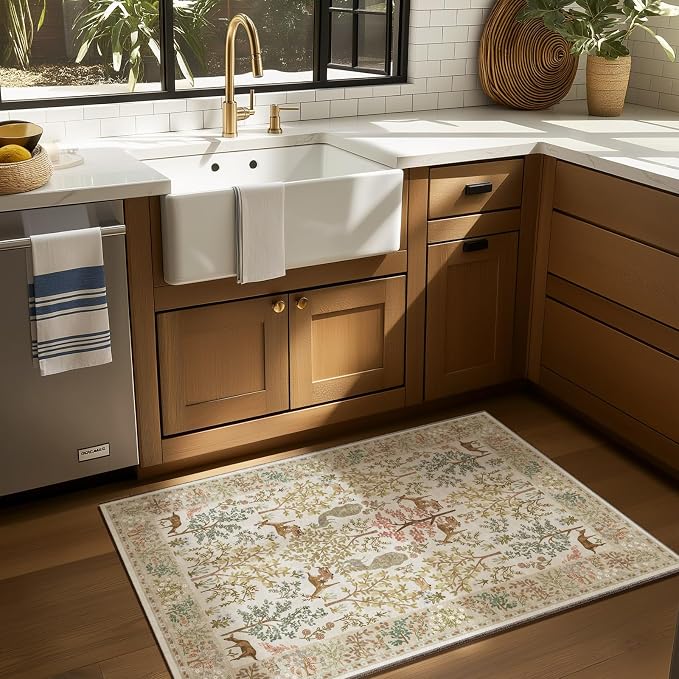 Machine Washable Small Rugs for Entryway: 2x3 Throw Kitchen Rug Door Mat Indoor