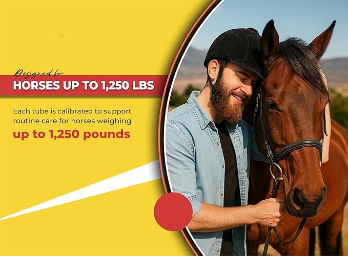 Horse Paste Gel 1.87% – Apple Flavored Oral Syringes – 6.08g Each (2-Pack) – Adjustable Weight Markings – for Equine Use