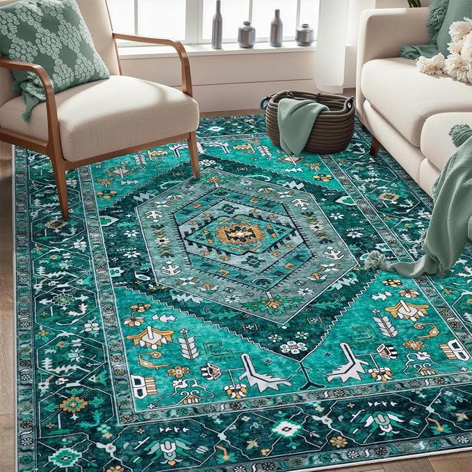 SERISSA Area Rug 3x5 Boho Teal Rugs