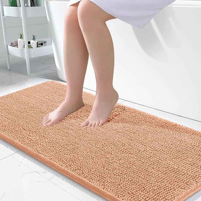 OLANLY Large Bathroom Rugs 45x27, Extra Soft Absorbent Chenille Bath Rugs