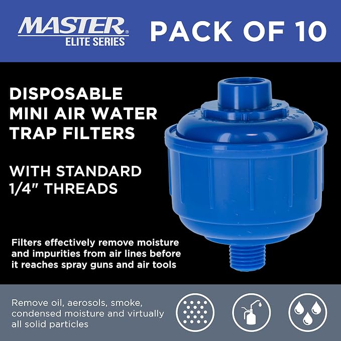 Master Elite Pack of 10 Disposable Mini Air Water Trap Filters