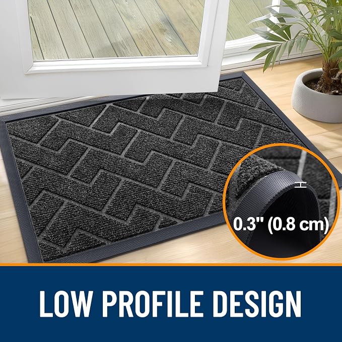 OLANLY Front Door Mat Indoor Outdoor Entrance, Waterproof All-Season,