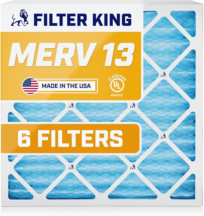 Filter King 13x25x1 Air Filter | 6-PACK | MERV 13 HVAC Pleated A/C Furnace