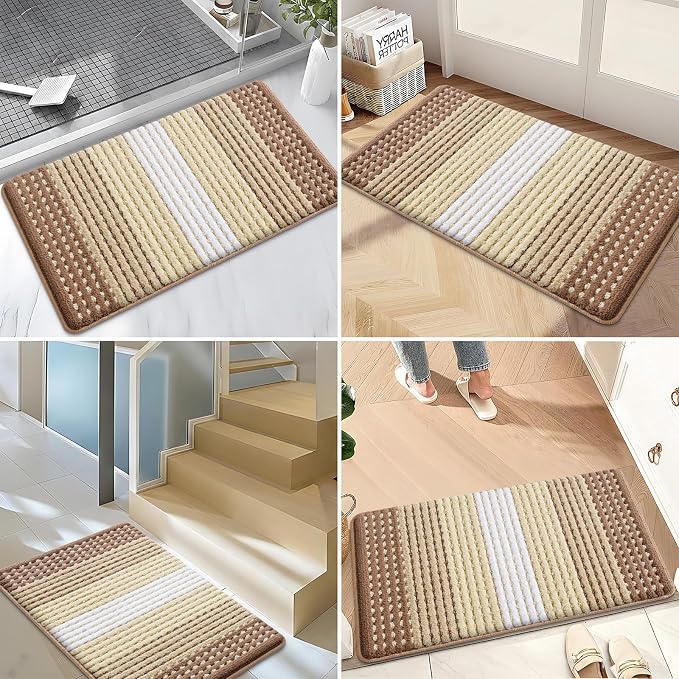 Kitinjoy Indoor Outdoor Door Mat, 47x20 Non-Slip Absorbent Dirt Trapper