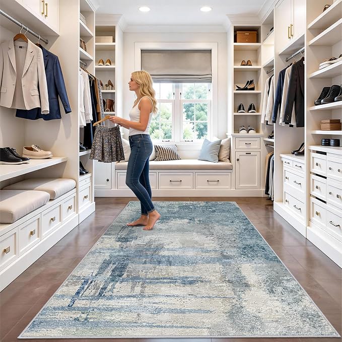 Modern Abstract 4x8 Area Rug: Wide Rugs