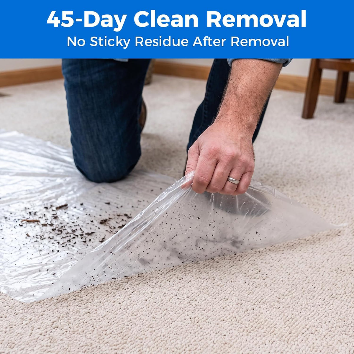 SWRT Carpet Protection Film - Self Adhesive Plastic Protector 36" x 200'